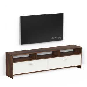 Meuble TV design moderne en bois d'ingénierie Mannsae avec étagères pour livres et présentoir décoratif pour chambre à coucher - Product Image 2