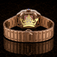 Reloj de Lujo para Hombre, Edición Limitada, con Movimiento de Cuarzo Clásico, Diamantes Moissanite VVS, Acero Inoxidable