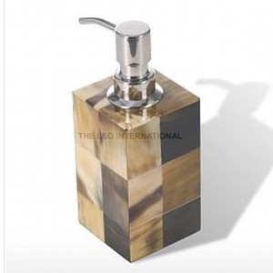 Distributeur de savon liquide de luxe noir avec incrustation de nacre, distributeur de savon liquide de haute qualité pour la maison, l'hôtel ou la salle de bain - Product Image 1