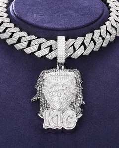 จี้ห้อยคอเงินแท้ 925 ชุบโรเดียม ดีไซน์ 3 มิติ แบบ Iced Out ประดับโมอิสซาไนต์สีดำ ระดับ VVS สไตล์ฮิปฮอป - Product Image 3