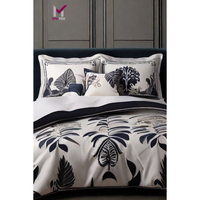 Ensemble de literie en coton à nombre élevé de fils Style tissé simple avec housses d'oreiller assorties pour chambres d'hôtes couvre toutes les dimensions