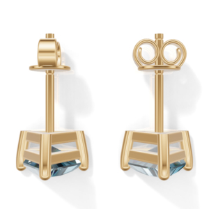 Yellow Plated Sterling Silver Trillion Cut Prong <b>London</b> Topaz Stud Earrings Classic Women's Jewelry 1.5g Heerani Jewels - Product Image 2