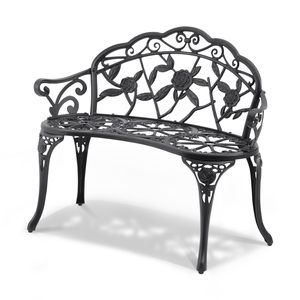 Banc de jardin en métal avec dossier, capacité de charge de 480 lb, 38,8 pouces, pour hôtel et salle de sport - Product Image 1