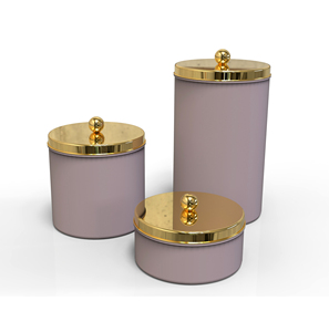 Recipientes Metálicos Cilíndricos para Almacenamiento de Alimentos con Tapas Metálicas Herméticas para la Conservación de la Frescura, Juego de 3 para Cocina, Diseño Moderno - Product Image 5