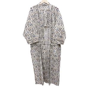 Bata Kimono con Estampado Floral para Mujer, Cuello en V, Cierre con Cinturón, Secado Rápido, 100% Algodón, Lavable a Máquina, Largo Completo, Transpirable, Suave y Liso - Product Image 4