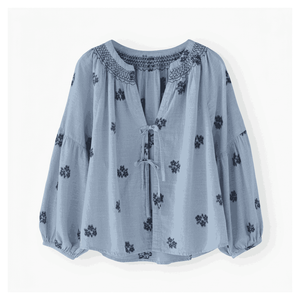 Blusa de Lino Tejido para Mujer, Cuello en V, Manga Larga, con Botones, Lisa, Corta, Sencilla, Holgada, Informal, para Primavera y Verano - Product Image 3