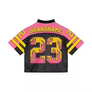 Maillot de football personnalisé OEM pour homme, à rayures, manches courtes, en maille tricotée, avec impression de lettres, en coton, vêtements de sport, numéro personnalisé - Product Image 5