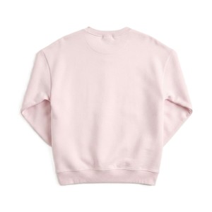 Sudaderas de cuello redondo personalizadas de chenilla rosa claro para mujer, de algodón polar, con hombros caídos, al por mayor - Product Image 4