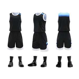 Uniforme de Baloncesto de Camuflaje Color Azul, Uniformes de Baloncesto Juveniles Reversibles - Product Image 3