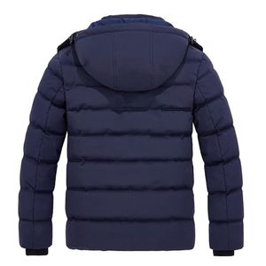 Veste d'hiver rembourrée épaisse à col montant bleu foncé pour homme, sur mesure OEM, vente en gros - Product Image 6