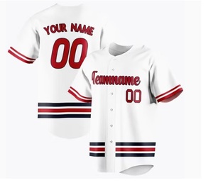 เสื้อเบสบอลแบบขายส่ง ผ้าโพลีเอสเตอร์ 100% ระบายอากาศได้ดี ซับเหงื่อ ติดกระดุม - Product Image 2