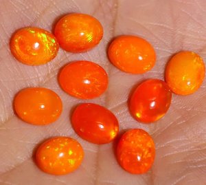 Natural Ethiopian Orange Opal Cabochon Lot Welo <b>Fire</b> Opal Loose Gemstone Jewelry Making Wholesale Bulk - Product Image 2