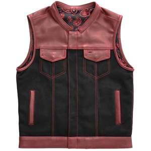 Men Leather <b>Biker</b> Vest Real Cowhide Sleeveless Motorcycle <b>Waistcoat</b> Windproof Winter Outdoor Casual Streetwear Breathable Style - Product Image 1