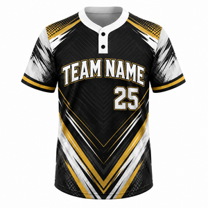 Camiseta de Béisbol Personalizada para Jóvenes, con 2 Botones, Sublimada, Transpirable, de Secado Rápido, Conjunto para Equipo - Product Image 1