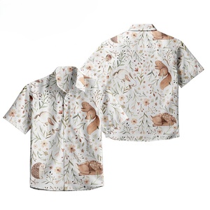 เสื้อฮาวายแขนสั้นสำหรับผู้ชายผ้าฝ้าย100% 40S ฤดูร้อนสไตล์ญี่ปุ่นพิมพ์ลายแบบยับฟรี - Product Image 5