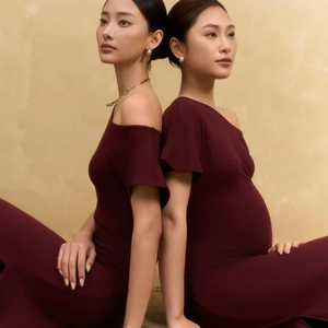 Vestido Midi Casual de Verano, Tejido Elástico, Estilo Minimalista, Hombro Asimétrico, Transpirable, Recto, Elegante, Formal, de Oficina - Product Image 1