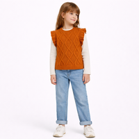 Pull sans manches tricoté pour bébés filles, gilet pull tricoté pour enfants, offre spéciale