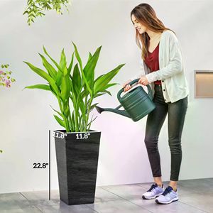 Set di 3 Vasi in Plastica dal Design Moderno per Piante da Interno ed Esterno, Vasi per Vivaio e Giardinaggio - Product Image 2