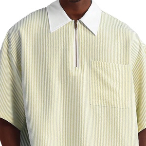 Colores personalizados Polo Camiseta de manga corta con cremallera camisas de los hombres al por mayor camisas casuales cuarto de cremallera polos camisas para hombres - Product Image 5