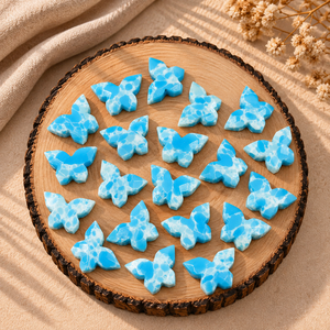 Cuentas de Piedra Preciosa Facetadas de Larimar Azul Turquesa en Forma de Mariposa de 14x10mm para Fabricación de Joyas, Cuentas Sueltas al por Mayor Hechas a Mano - Product Image 3