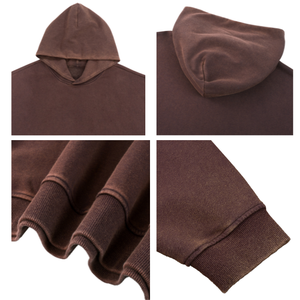 Sweat à capuche en molleton dégradé délavé style vintage personnalisé pour homme, tricoté, couleur unie, respirant, 340 GSM, 100% coton, numérique, idéal pour l'hiver - Product Image 5
