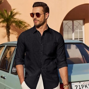 Camisas de Lino y Algodón para Hombre, Personalizadas por el Fabricante, con Botones, Manga Larga, Casuales, para Verano, Playa, Bodas, Venta al Por Mayor - Product Image 3