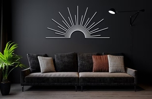 Panel Decorativo de Pared de Metal con Diseño de Rayos de Sol, Estilo Rústico, Geométrico y Moderno para Decoración de Sala de Estar, Dormitorio u Oficina - Product Image 6