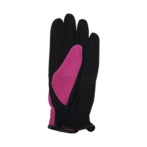 Guantes de equitación de gamuza rosa y negro de dedo completo, marca privada, guantes de equitación de alto rendimiento con agarre suave para mujer - Product Image 2