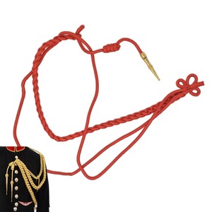 Aiguillette d'épaule en soie rouge pour robe, cordon d'aiguillette - Product Image 1