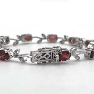Mozambique Garnet <b>Bracelet</b> 925 Sterling Silver Natural Gemstone January Birthstone Jewelry Elegant Gift For Women - Product Image 4