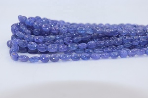 Perles ovales lisses en Tanzanite AAA 5*7mm, 16 pouces, pierre naturelle, trou de 0,40mm, pour la fabrication de bijoux de mariage et de fiançailles - Product Image 3