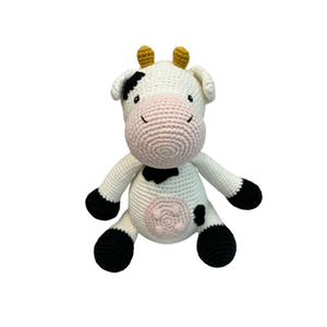 Amigurumi Đồ Chơi Bò Nhồi Bông Đan Móc Sợi Bò Nhồi Bông Quà Tặng Trang Trí Nhà Kho Động Vật Bò Sữa Trang Trại - Product Image 1