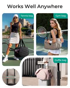 Sac de raquette de tennis et multisports portable en nylon imperméable pour l'extérieur avec design tendance, compartiment à chaussures indépendant, logo personnalisé - Product Image 3