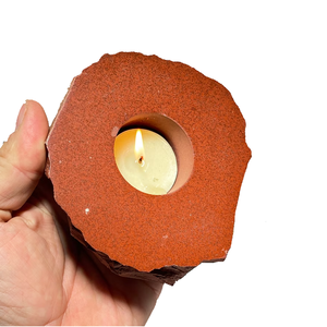 Crystal Stone <b>Red</b> jasper Carved Handmade Natural Stone <b>Candle</b> Holder Gemstone Agate Healing Wholesaler - Product Image 2