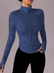 Women's Waterproof Spandex/Nylon Solid <b>Workout</b> <b>Jacket</b> Lightweight Zip-Up Athletic Running Pockets Front Long Sleeve Gym Yoga - Product Image 5