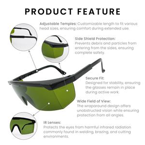 SA1373IR3 Gafas de seguridad resistentes a los arañazos con lente verde IR3 para protección ocular - Product Image 4