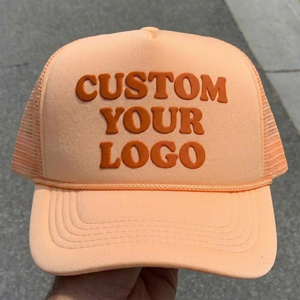 Casquette Trucker Personnalisée avec Logo, 5 Panneaux, Unisexe, Printemps-Été, Visière Courbée et Logo Imprimé en Relief pour Événements Sportifs et Fêtes - Product Image 1