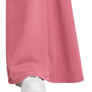 Custom Pink <b>Women</b> Wide Leg <b>Jeans</b> High Waist Loose Fit Denim Pants Casual Streetwear Fashion Trousers Trendy Baggy Style Apparel - Product Image 3
