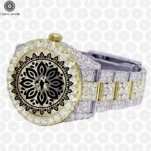 Charm Jewells Reloj de cuarzo analógico redondo de lujo con banda de acero inoxidable, cierre plegable de 36 mm, unisex, alta calidad, moda - Product Image 2