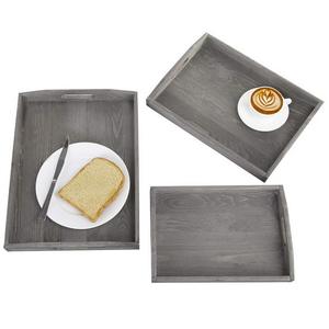 Bandeja de Servicio Multiusos de Madera Maciza, Bandeja Decorativa para Desayuno, Té, Café, Otomana, la Mejor Bandeja de Madera para Servir - Product Image 3