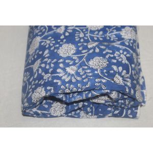 Tela de Algodón Azul y Blanco con Estampado Artesanal Hindú, Estampados Naturales, Vestidos Ligeros para Niños, Decoración para Cortinas y Bolsos - Product Image 4