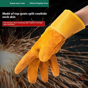Gants de soudage de qualité supérieure, résistants à la chaleur, gants de barbecue en cuir de vachette, gants de travail pour soudeurs - Product Image 5
