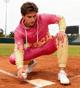 Ensemble de survêtement Ice Cream Hoodie 2 pièces, sweat-shirt à capuche décontracté et pantalon de jogging, tenue de sport - Product Image 4