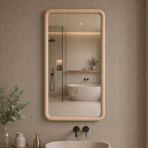 Solid Wood Decorative <b>Wall</b> <b>Mirror</b> <b>Rectangular</b> Frame for Bedroom Living Room Hallway Entryway Home Interior Modern Decor - Product Image 3