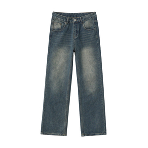 Pantalones holgados personalizados de mezclilla lavada a la piedra estilo streetwear hip hop para hombre, talla grande, vaqueros holgados para hombre - Product Image 6
