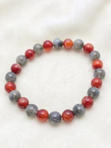 Pulsera de Cuentas Elásticas de Cristal Natural de Carnelianita Roja y Labradorita de Súper Calidad Tallada para Chakra Feng Shui, Ecológica - Product Image 2
