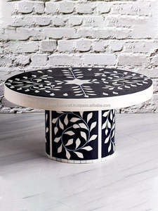 Support à gâteau rond en métal au design floral ARTISAN CRAFT Plateau de service de luxe en incrustation d'os pour outils de gâteau à usage domestique - Product Image 6