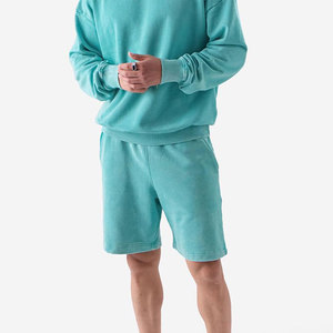 กางเกงขาสั้นผู้ชายแบบย้อมสีสไตล์วินเทจ ผ้าฝ้าย 100% ระบายอากาศ แห้งเร็ว สวมใส่สบาย ขายส่ง ราคาดีที่สุด รับผลิตแบบ OEM พร้อมบริการออกแบบโลโก้ตามสั่ง - Product Image 1