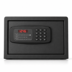 Small Black Digital Safe for Motel Valuables Automatic Door Opening Battery Powered Steel <b>Locker</b> for Wholesale Hotel Supply Bulk - Product Image 6