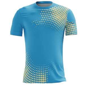 Ensemble de football avancé à dégradé, 100% polyester maille, découpe automatisée, col rond, manches courtes, maillot et short de football - Product Image 4
